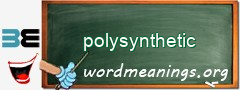 WordMeaning blackboard for polysynthetic